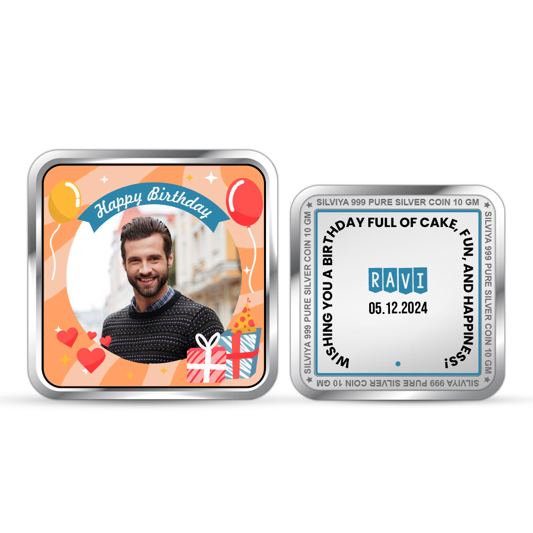 Make Birthdays Special Square 999 Pure Silver Coin Gift