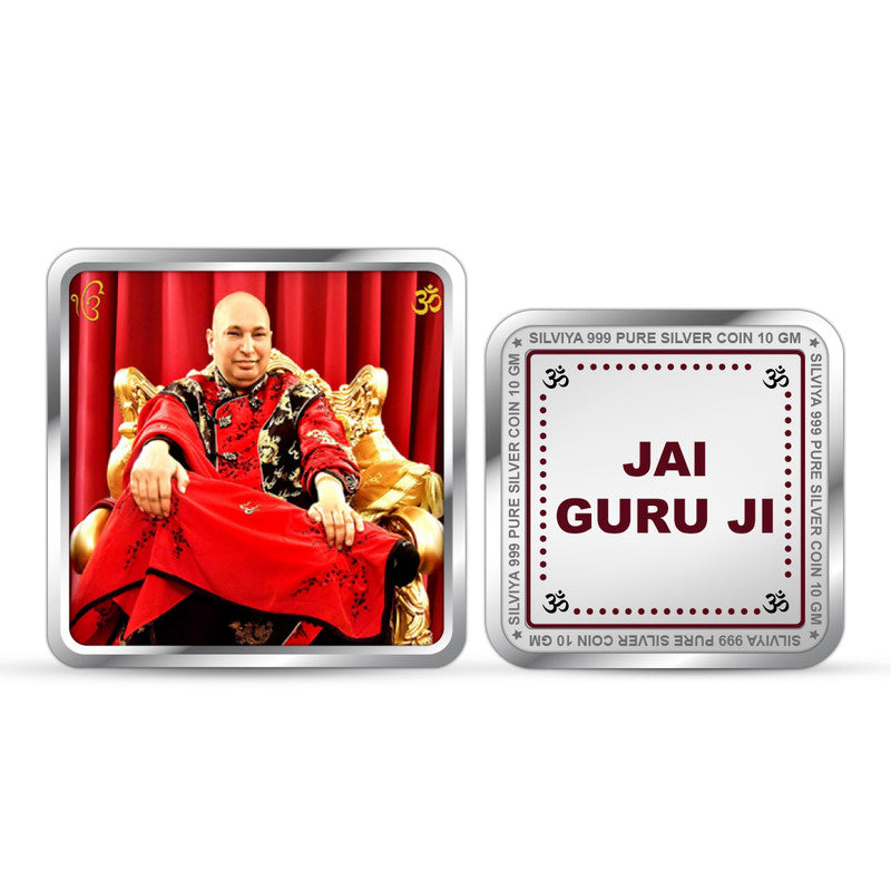 Guru Ji Bade Mandir 999 Pure Silver Coin Square Shape