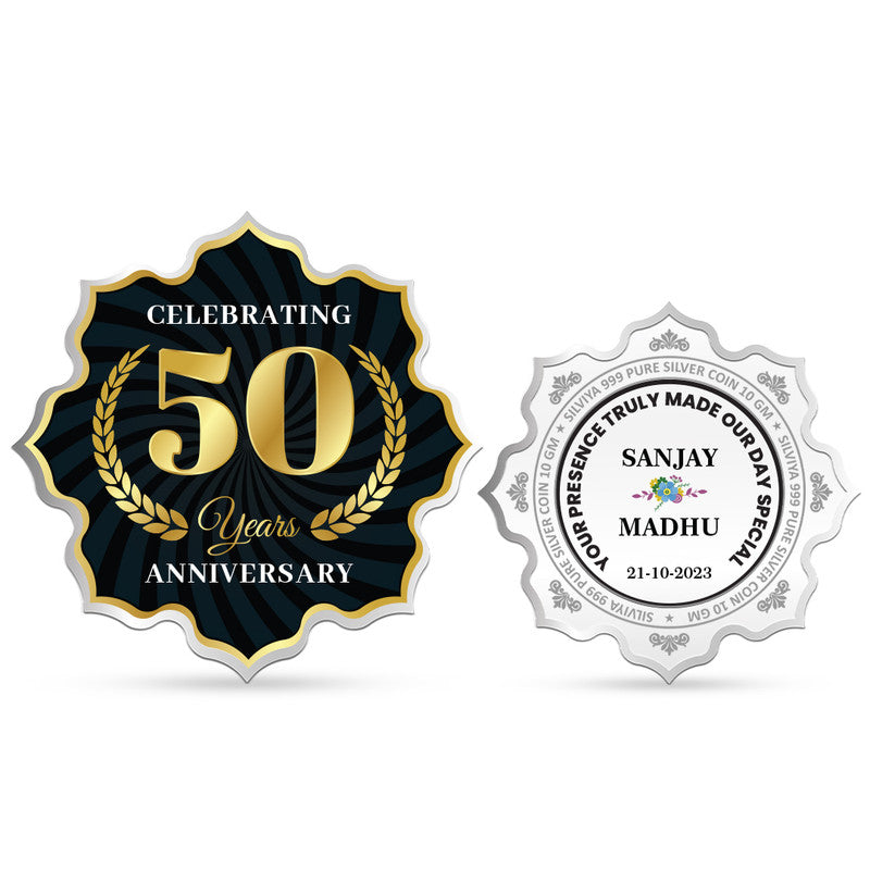 Customized 50 Anniversary Gift 999 Pure Silver Coin Lotus