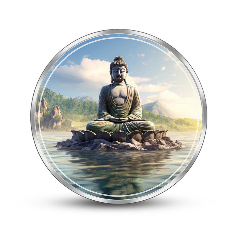 Bhagwan Buddha 999 Pure Silver Coin Round Shape