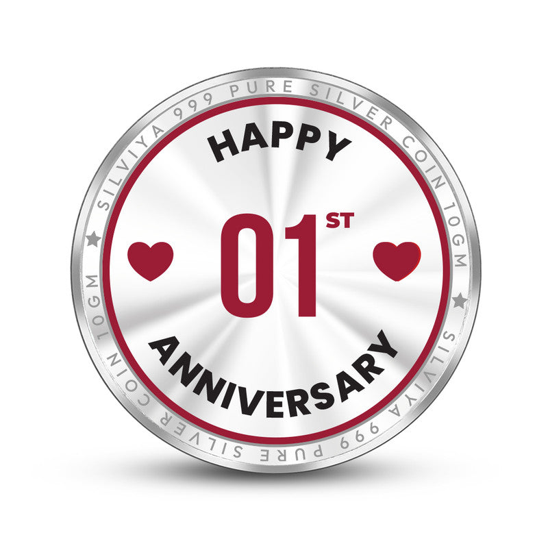 Personalized 1st Anniversary Love 999 Pure Silver Coin Round