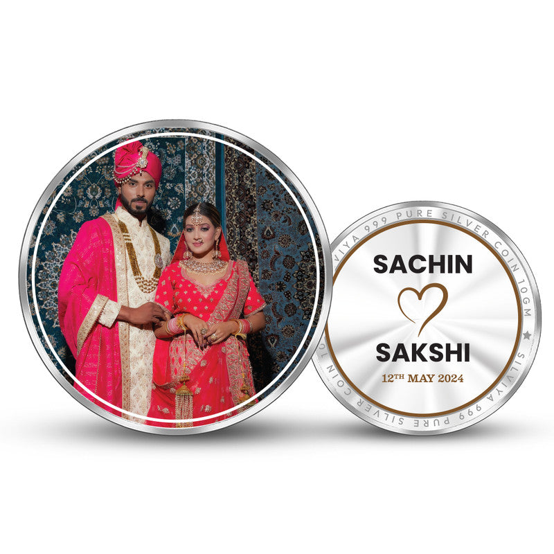 Personalized Wedding Gift 999 Pure Silver Coin Round