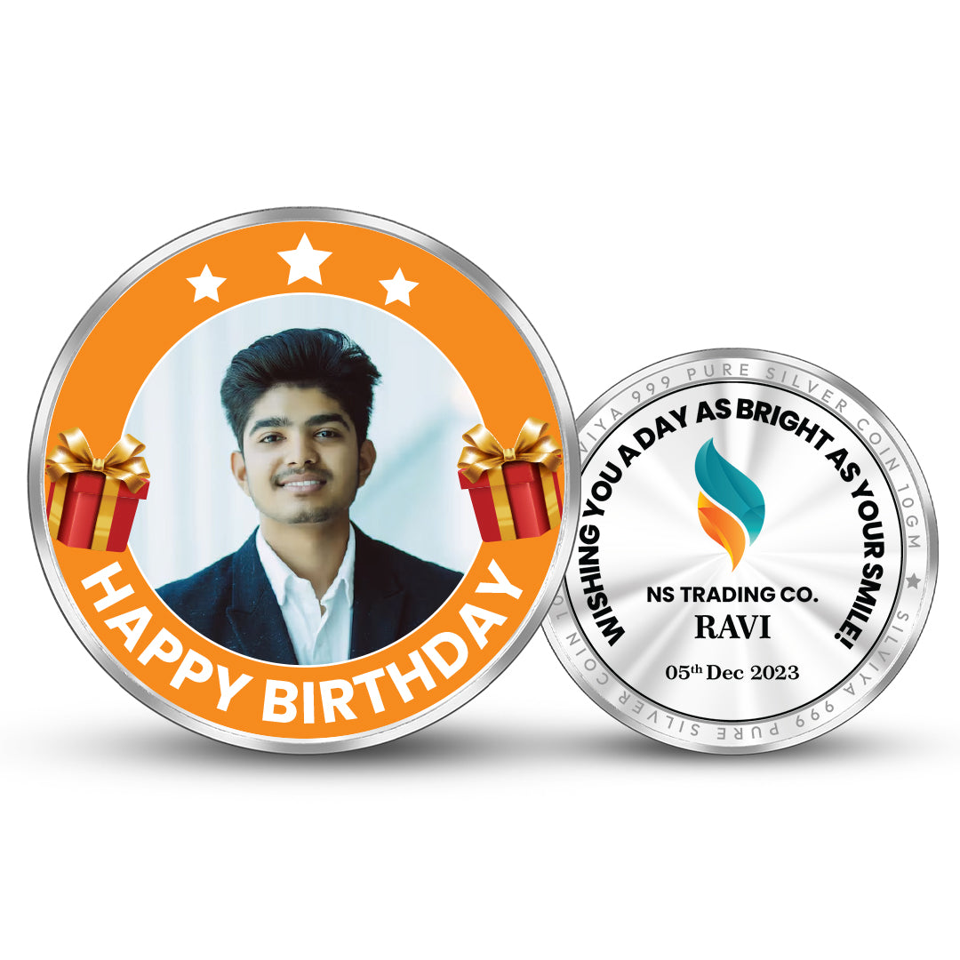 Birthday Wishes on a Round 999 Pure Silver Coin Gift