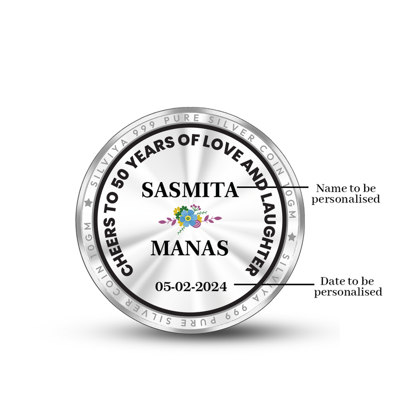 Personalized 50 Anniversary Gift 999 Pure Silver Round Coin