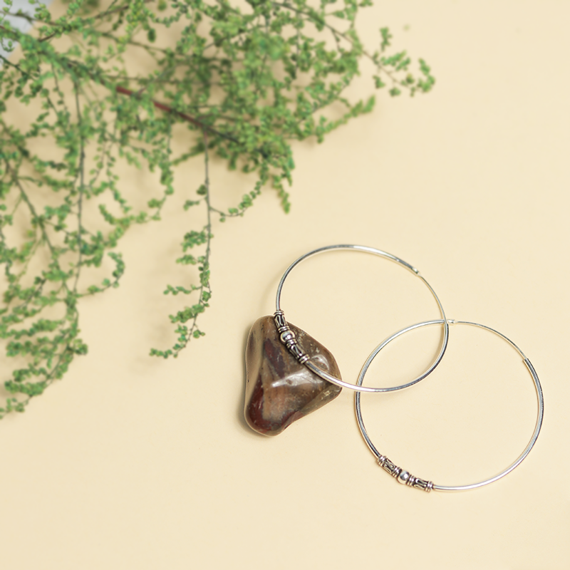 Oxidized Silver Designer Bali Earrings