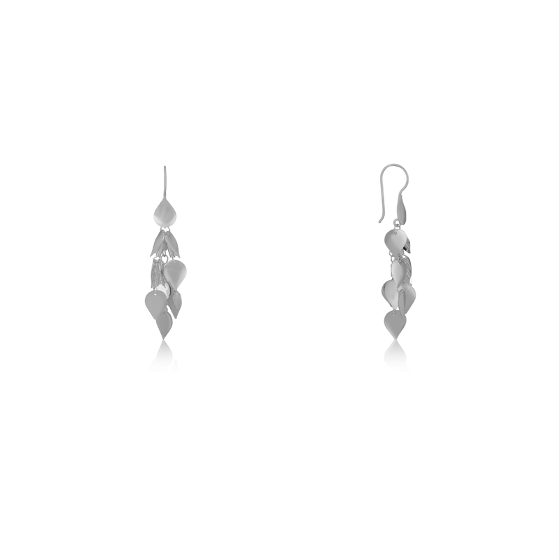 Oceanic Hearts Silver Earrings