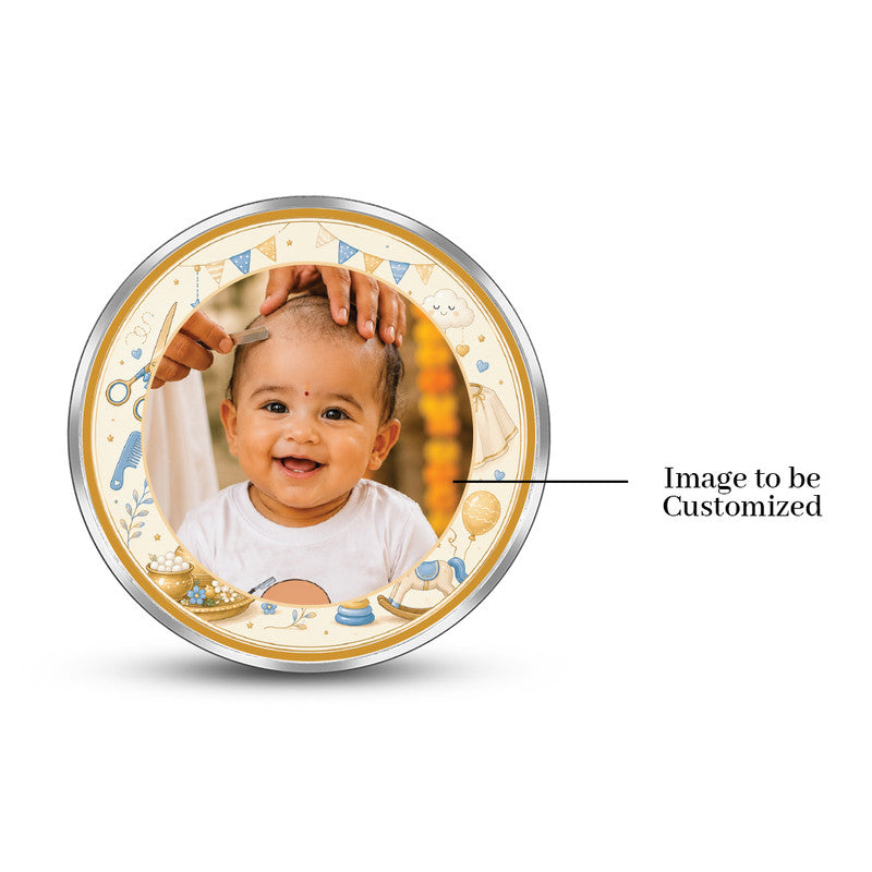 Mundan Ceremony Customized 999 Pure Silver Coin Round Shape