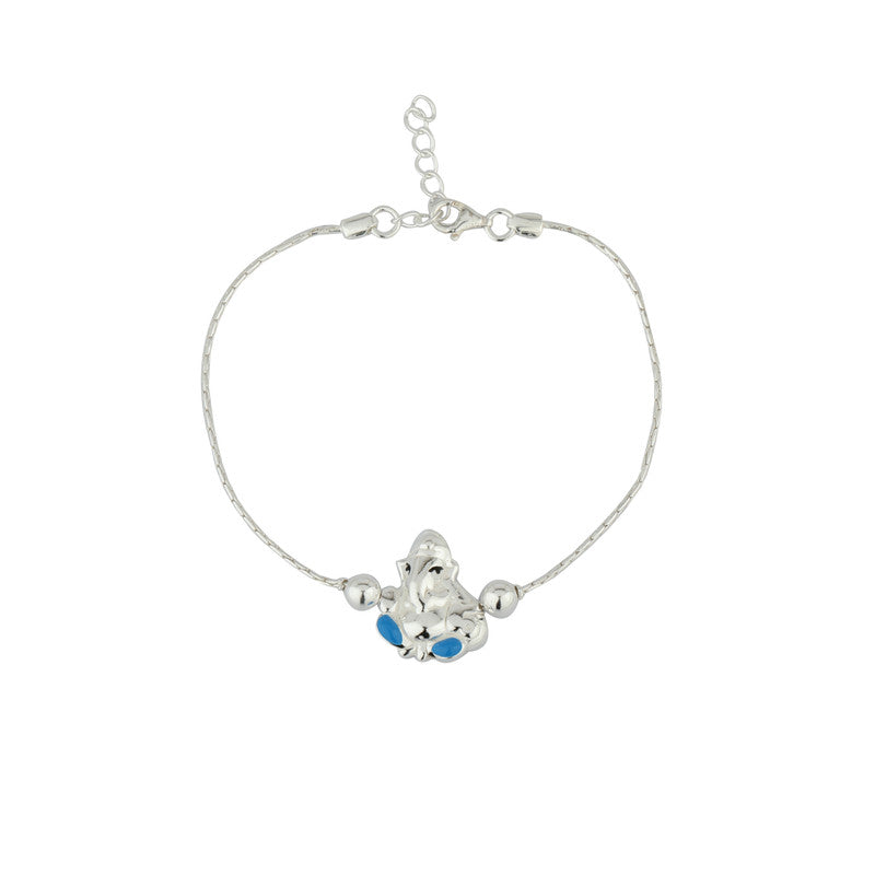 Silver rakhi for kids with Lord Ganesha idol – original silver rakhi design for Raksha Bandhan festival