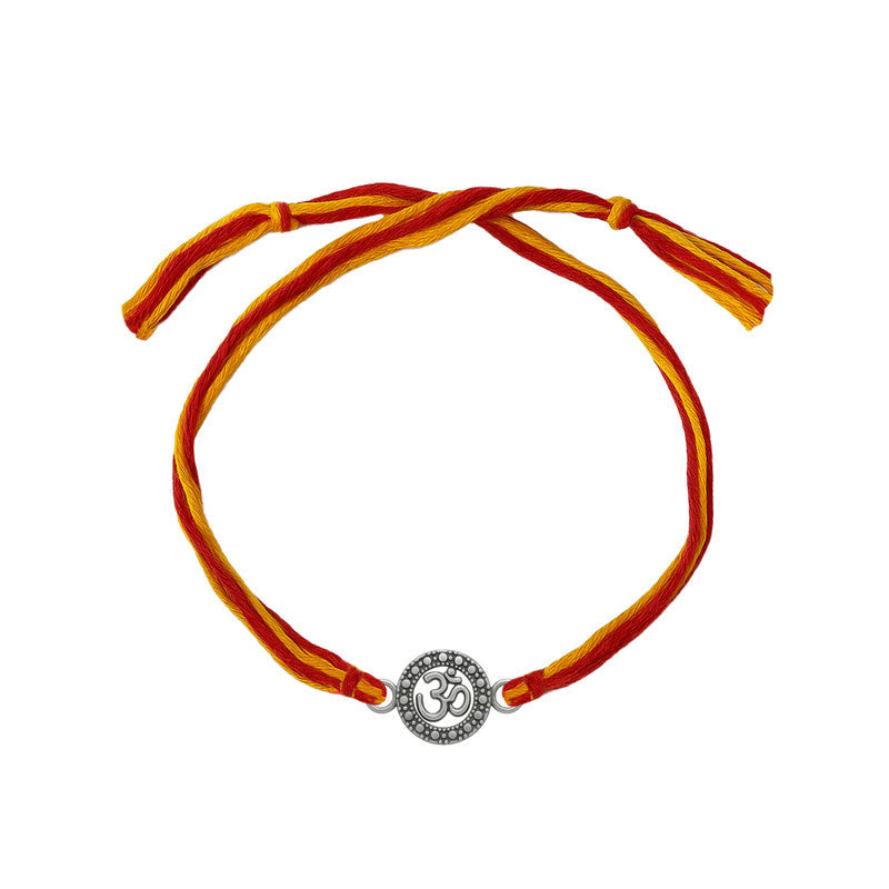 Silver rakhi for brother with Om design – original silver rakhi design with price for Raksha Bandhan
