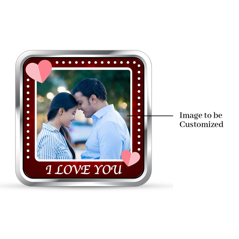 Personalized Commitment of Love 999 Pure Silver Coin Square