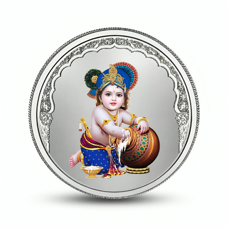 Little Krishana 999 Pure Silver Coin Round Shape