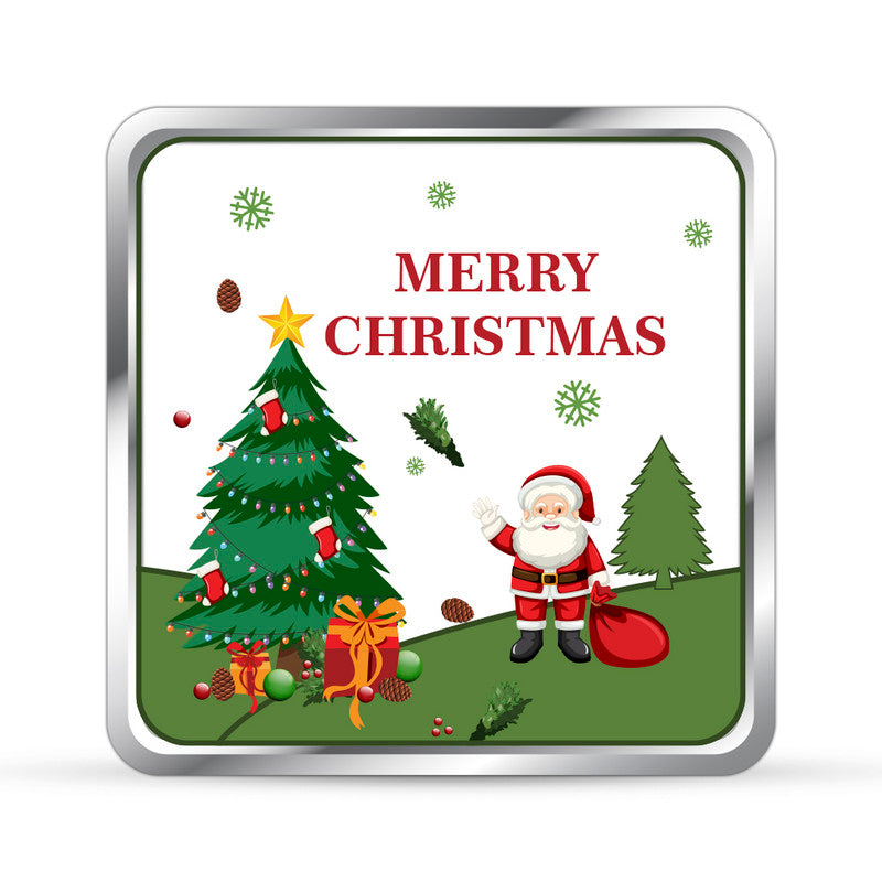 Merry Christmas 999 Pure Silver Coin Square Shape