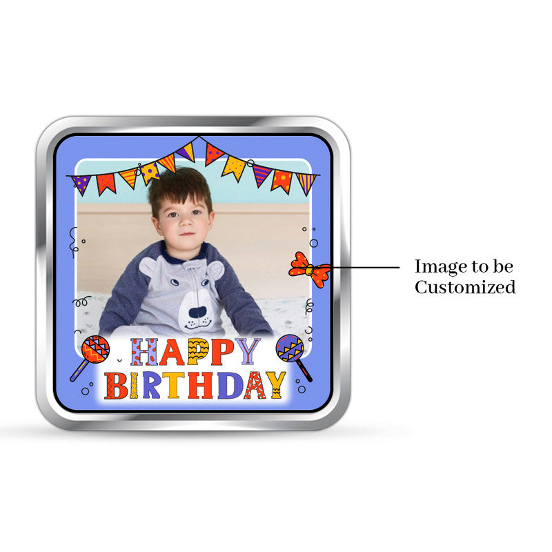 Personalized Birthday Unique 999 Pure Silver Coin Square