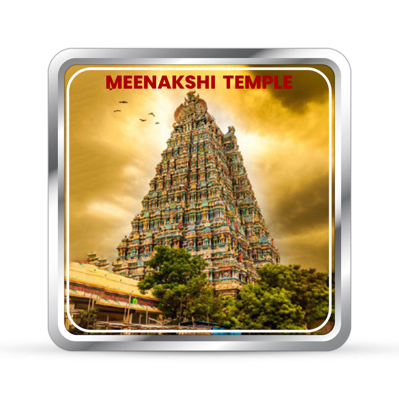 Meenakshi Amman Temple 999 Pure Silver Coin Square Shape