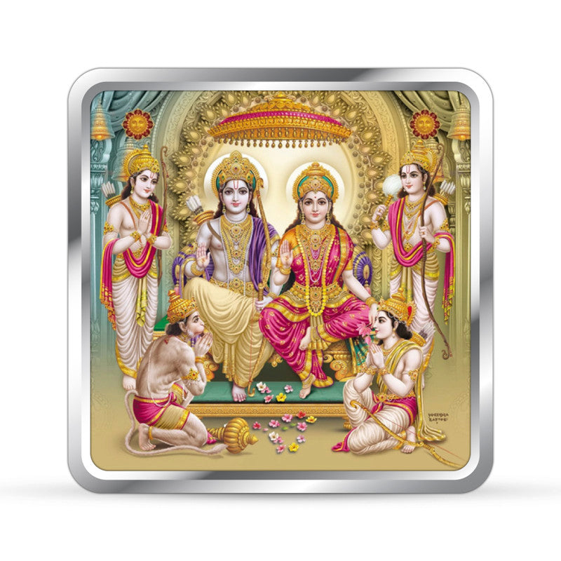 Shri Ram Darbar 999 Pure Silver Coin Square