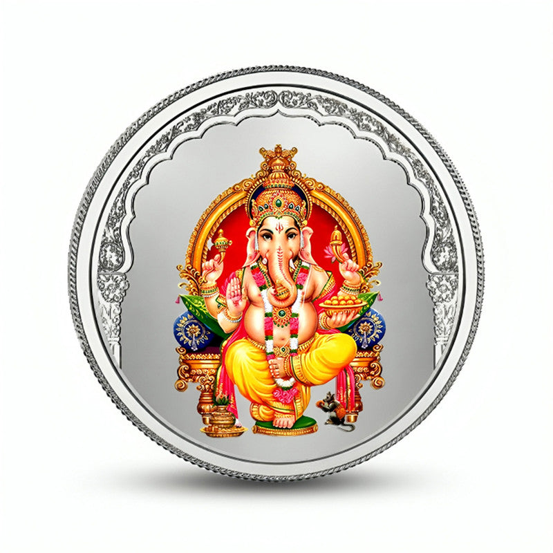 Lord Ganpati Ji 999 Pure Silver Coin Round Shape