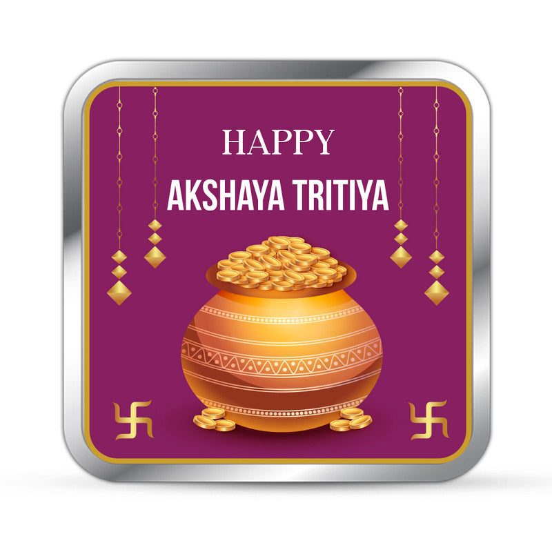 Akshaya Tritiya 999 Pure Silver Coin Square Shape