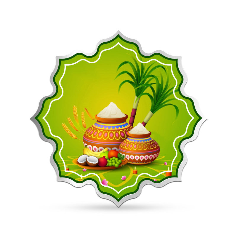 Happy Pongal Festival 999 Pure Silver Coin Lotus Shape