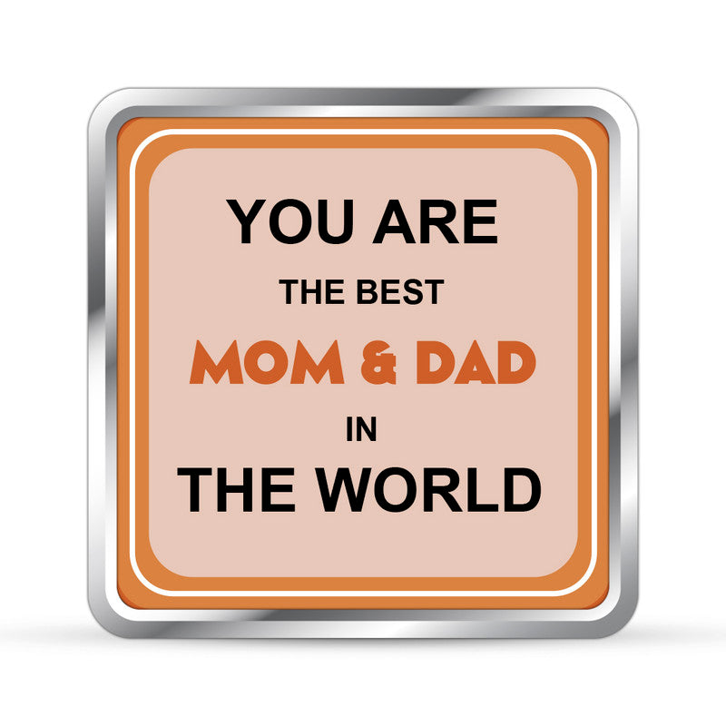 Best Mom And Dad Gift 999 Pure Silver Coin Square Shape