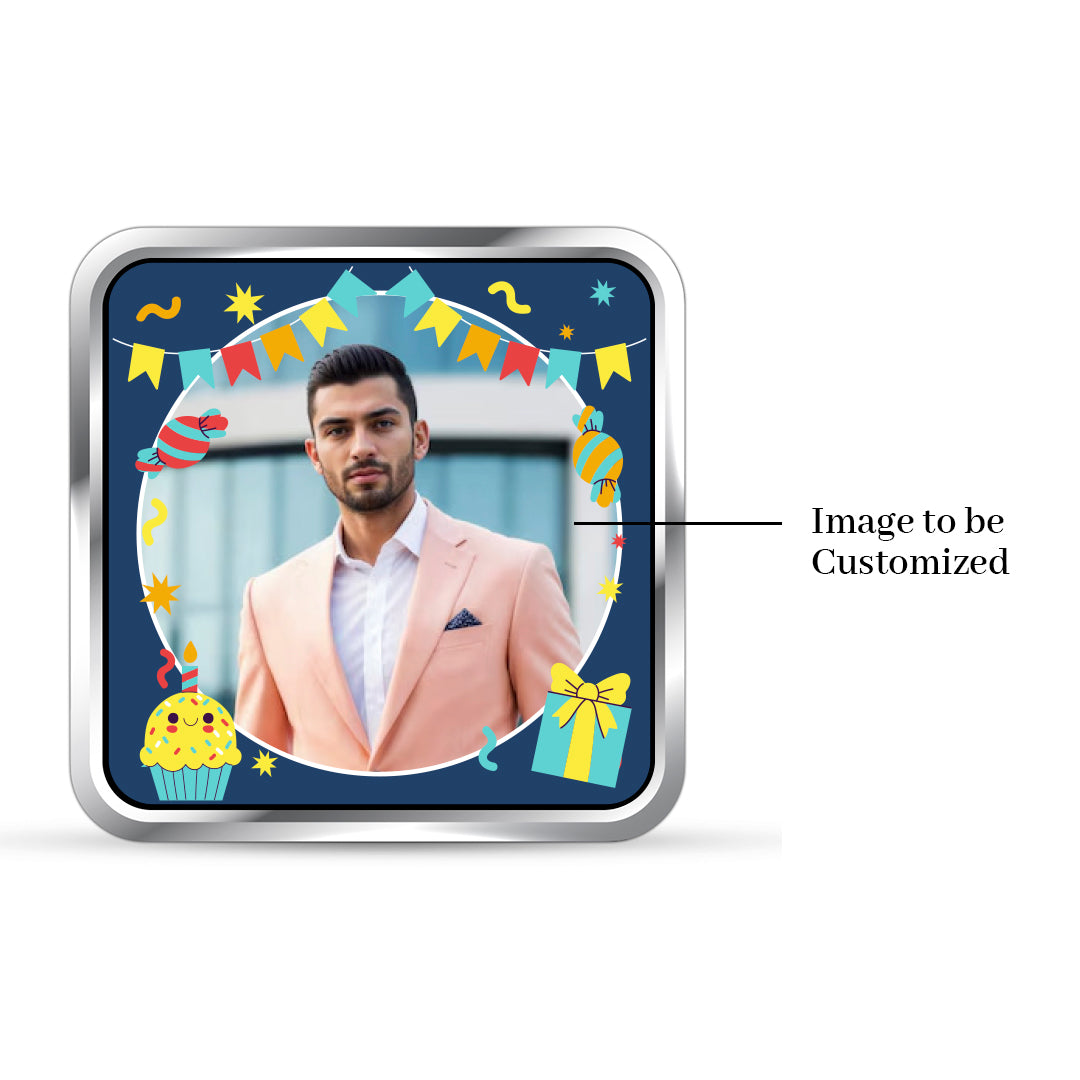 Personalized 999 Pure Silver Birthday Coin Gift Square