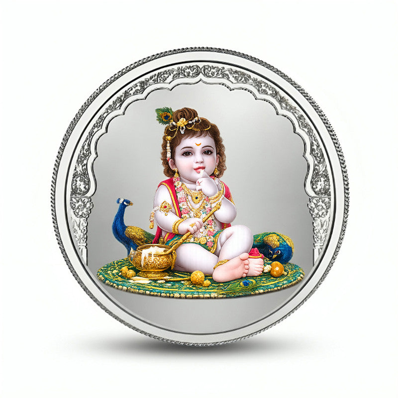 Little Kanha Ji 999 Pure Silver Coin Round Shape