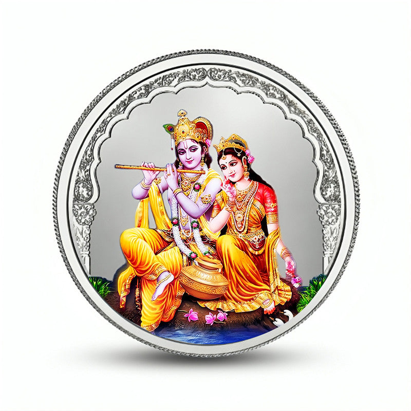Radha & Krishan Ji 999 Pure Silver Coin Round Shape