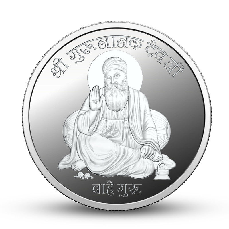 Guru Nanak Dev Ji 999 Pure Silver Coin Round Shape