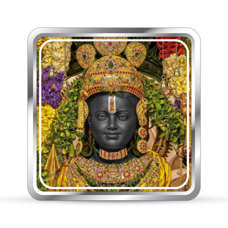 Ram Lalla Virajman Mandir 999 Pure Silver Coin Square