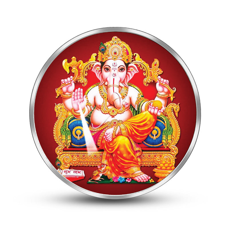 Ganapathi Ji Yantra 999 Pure Silver Coin Round Shape