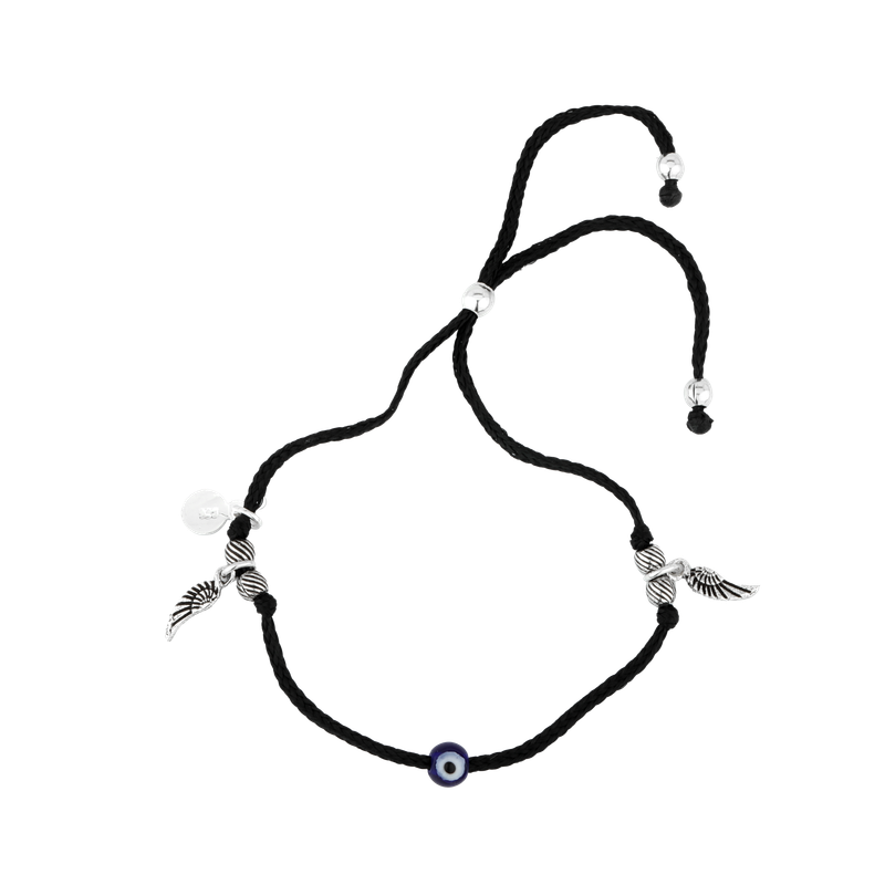 925 Silver Evil Eye Leaf Anklet