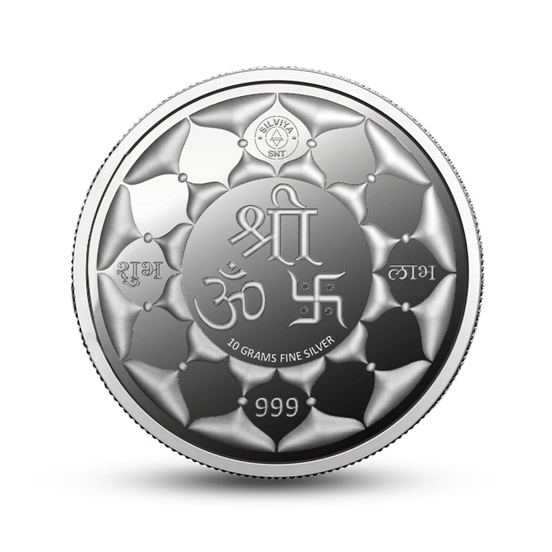 Lakshmi Ganesh Ji 999 Pure Silver Coin Round Shape