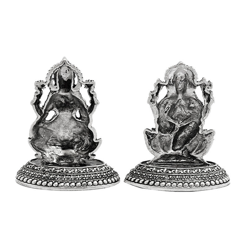 925 Pure Silver Lakshmi Ganesh Ji 2D Idol