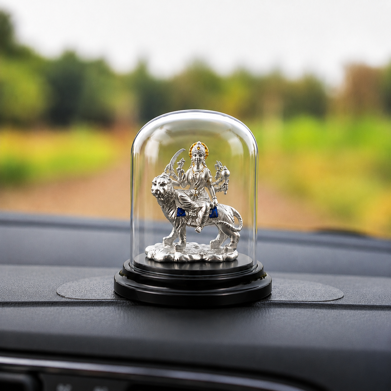 999 Silver Ambey Mata Idol for Office Desk & Car Dashboard
