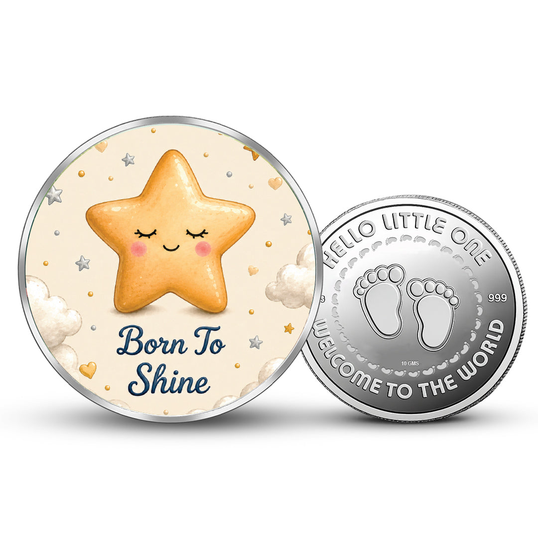 newborn 999 pure silver coin star design