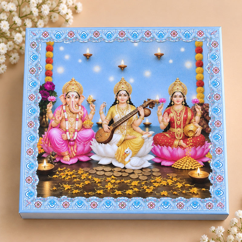 Lakshmi Ganesh and Saraswati 999 Pure Silver Coin With Gift Box