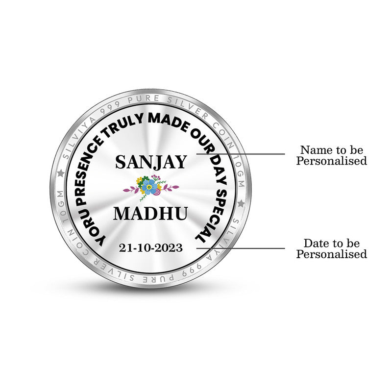 personalized 50th anniversary silver coin gift back