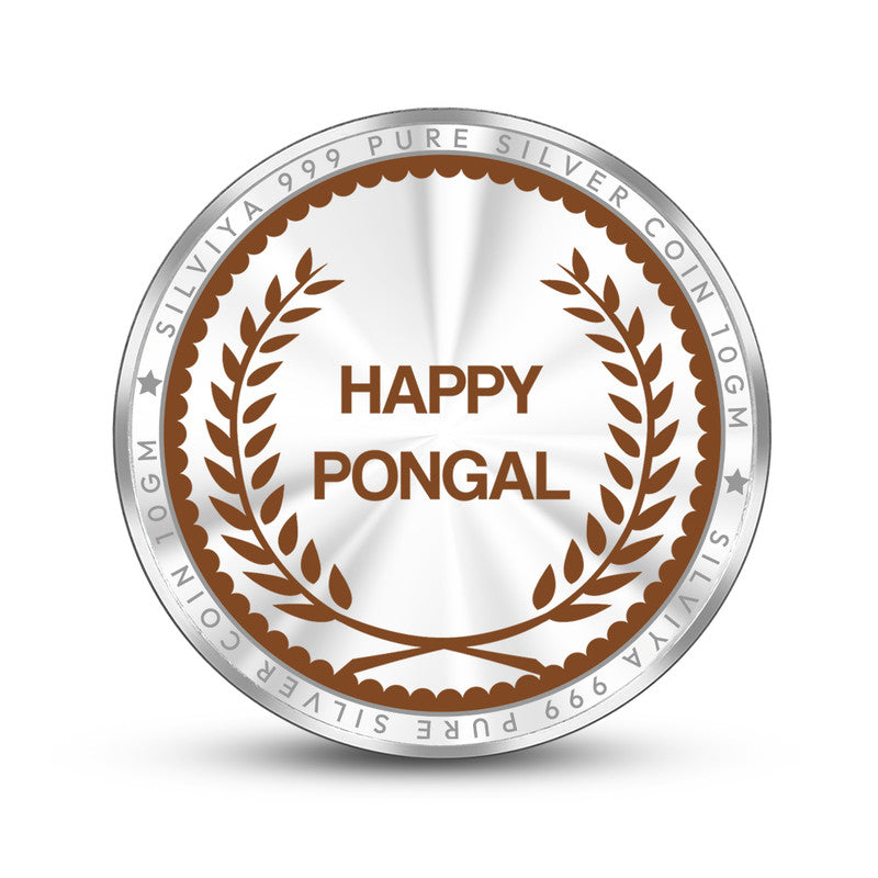 Happy Pongal Festival 999 Pure Silver Coin Round