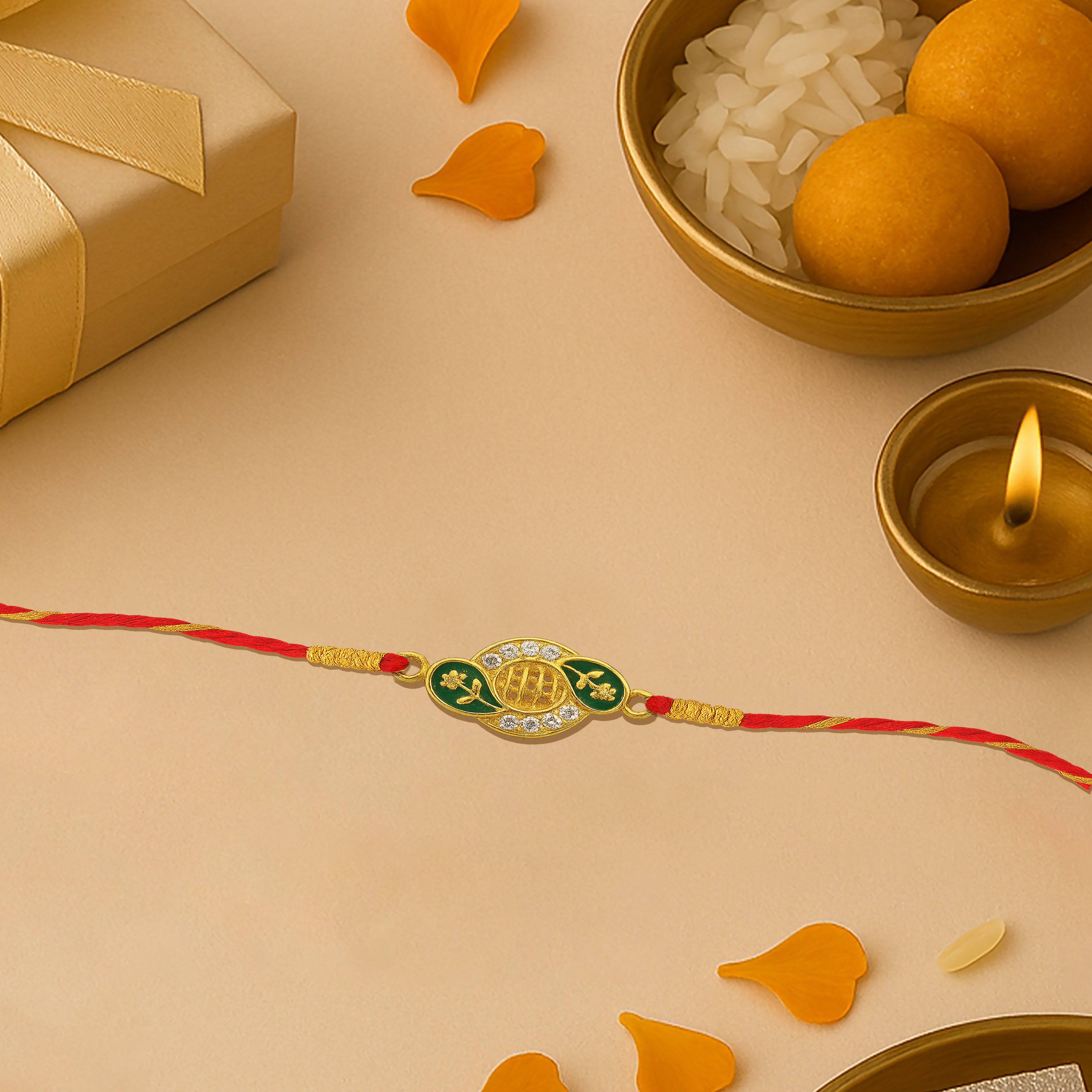 Silver rakhi for brother with Nakshatra Meena art – original silver rakhi design with price for Raksha Bandhan