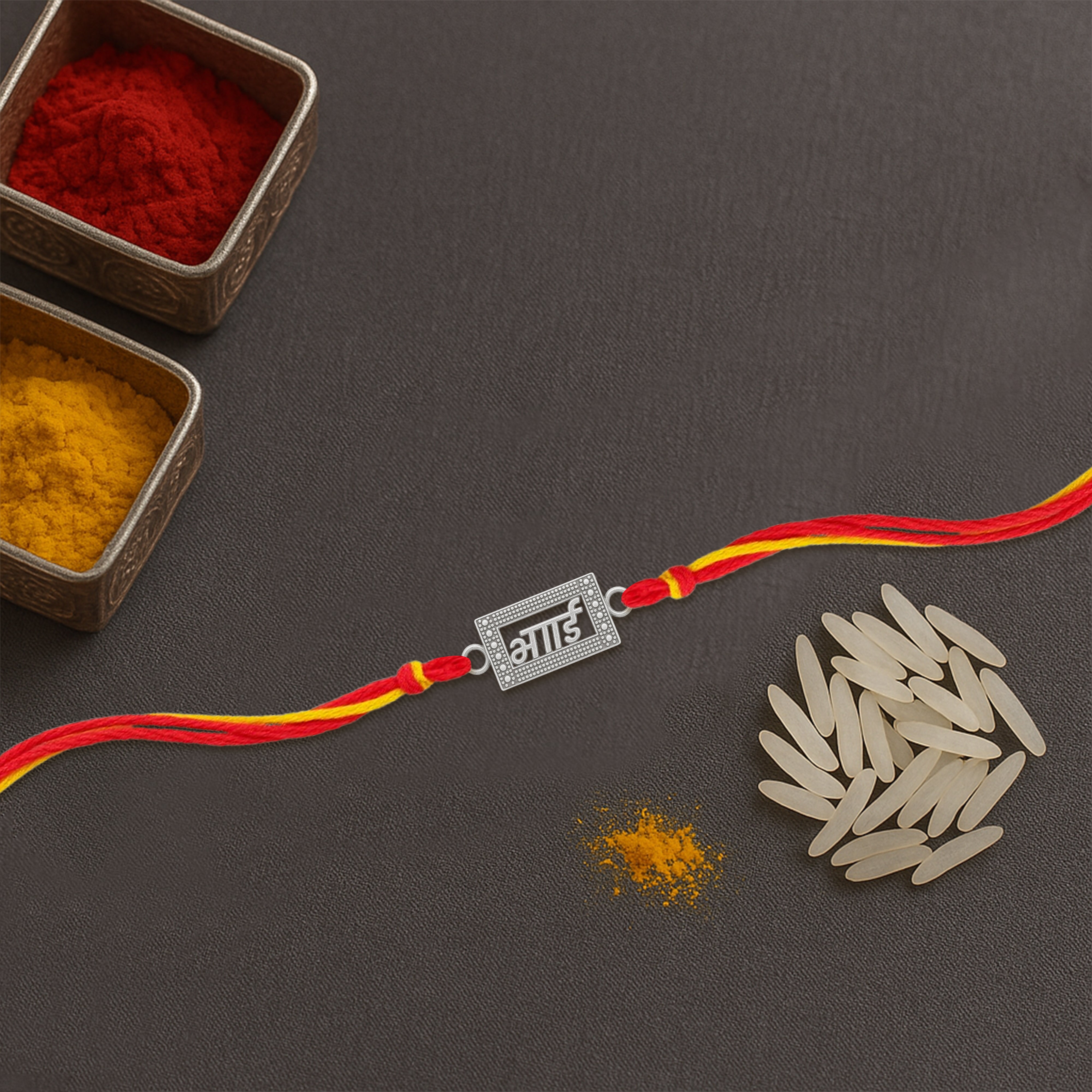 Silver rakhi for brother with Bhai lettering – original silver rakhi design  for Raksha Bandhan
