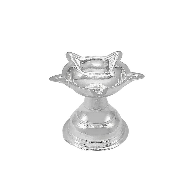 925 Silver Panchmukhi Diya for Temple Pooja