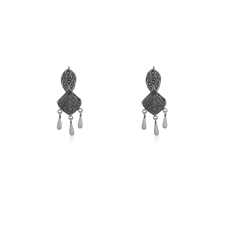 Bohemian 925 Silver Tribal Earrings