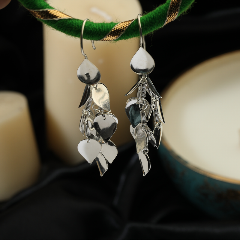 Oceanic Hearts Silver Earrings