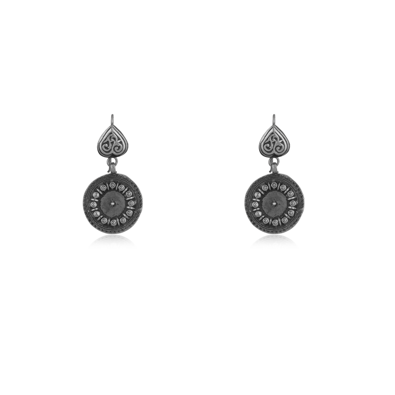 Elegant 925 Oxidized Silver Earrings