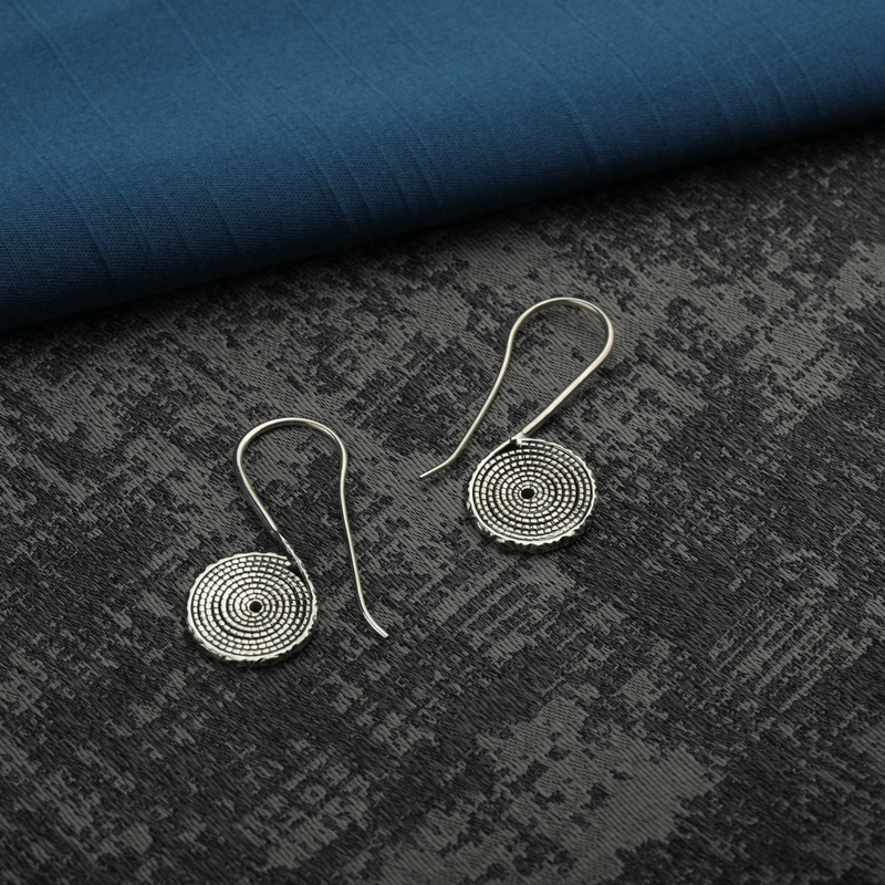 925 Silver Coiled Charm Earrings