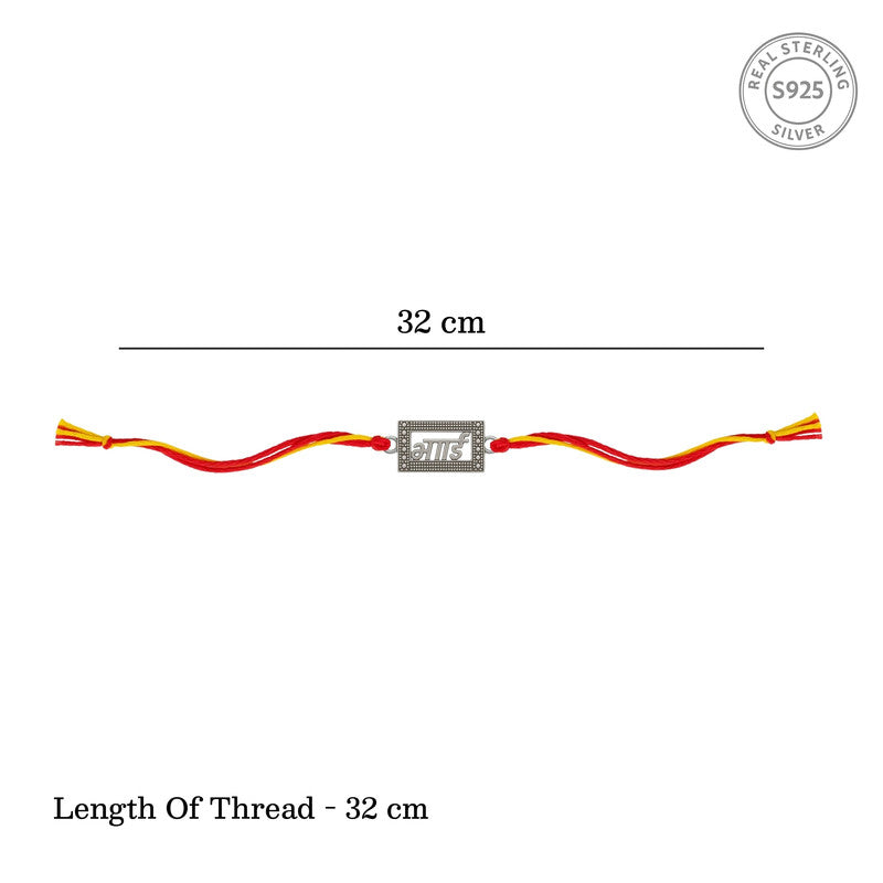 925 silver bhai rakhi bracelet for kids with adjustable size 32 cm – pure silver Raksha Bandhan gift
