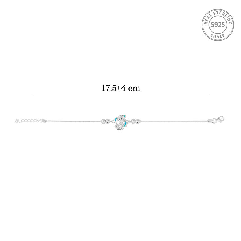 925 silver kartik Om rakhi bracelet for kids with adjustable size 17.5 + 4 cm – pure silver Raksha Bandhan gift
