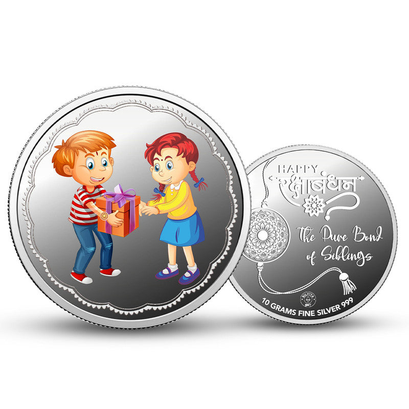 Rakshabandhan 999 Pure Silver Coin Round Shape