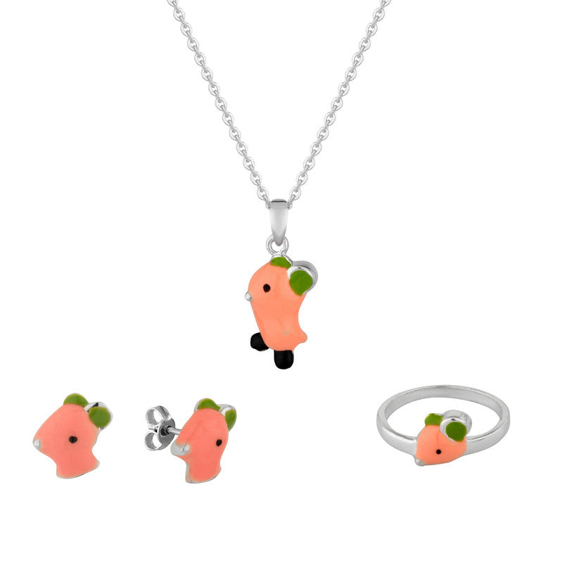 Kids Duck Pendant & Ring Set