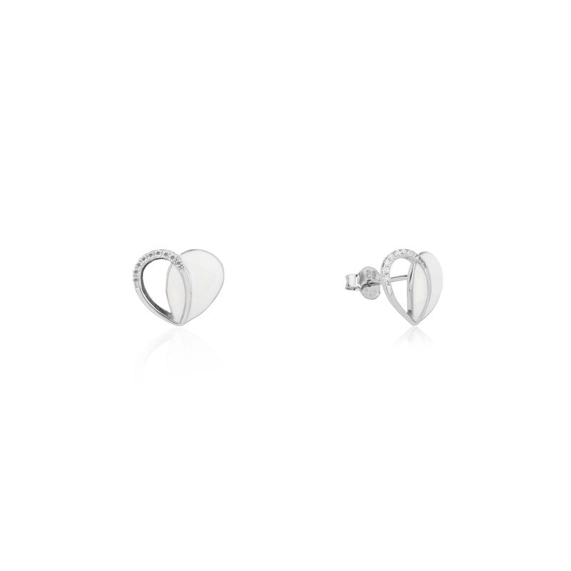 Sterling silver heart stud earrings – stylish festive gift for Christmas, New Year, and wedding season.