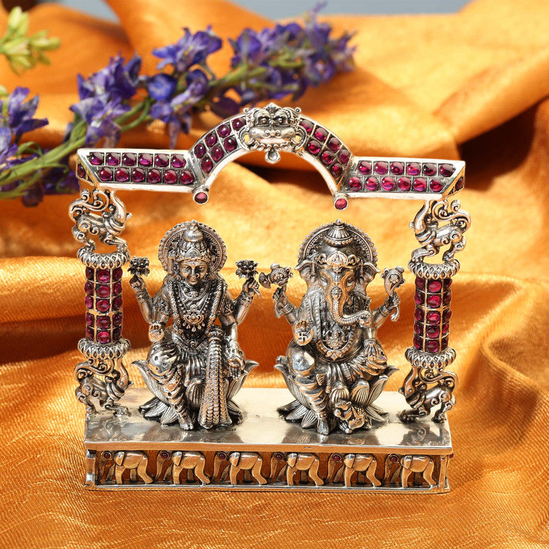 925 Silver Temple Lakshmi Ganesh Ji